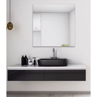 Espelho Quadrado 90x90cm Lapidado Casa Moderno Decorativo C/SUPORTE (QUADRADO) em Oferta na Shopee