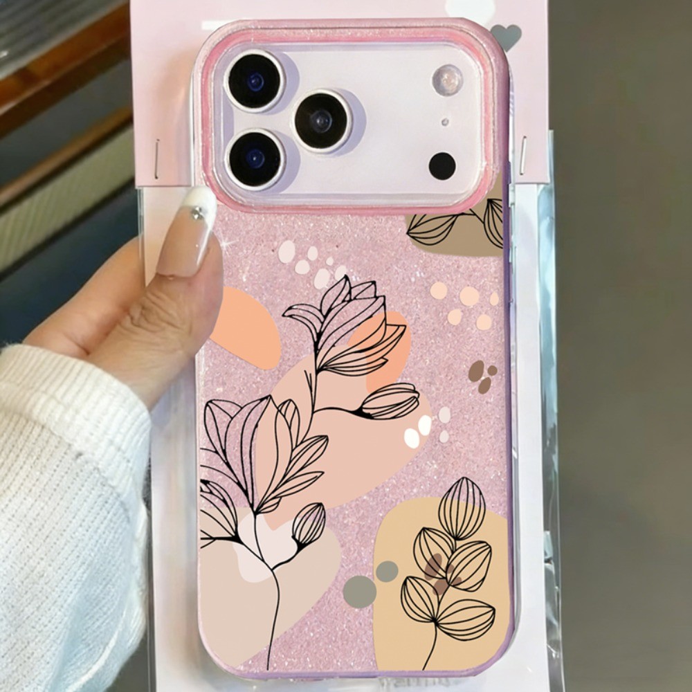 Caso Glitter Para iPhone 17 16 15 13 11 14 12 11 Pro Max Plus XR Ar Flor Bud Luxo Capa Macia em Oferta na Shopee