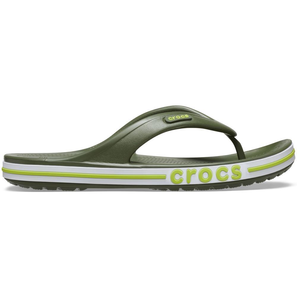 Chinelo Crocs Bayaband Flip Army Green em Oferta na Shopee