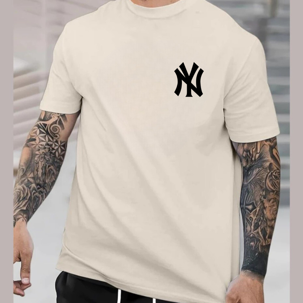 Camiseta Masculina 100% Algodão Estampada NY New York