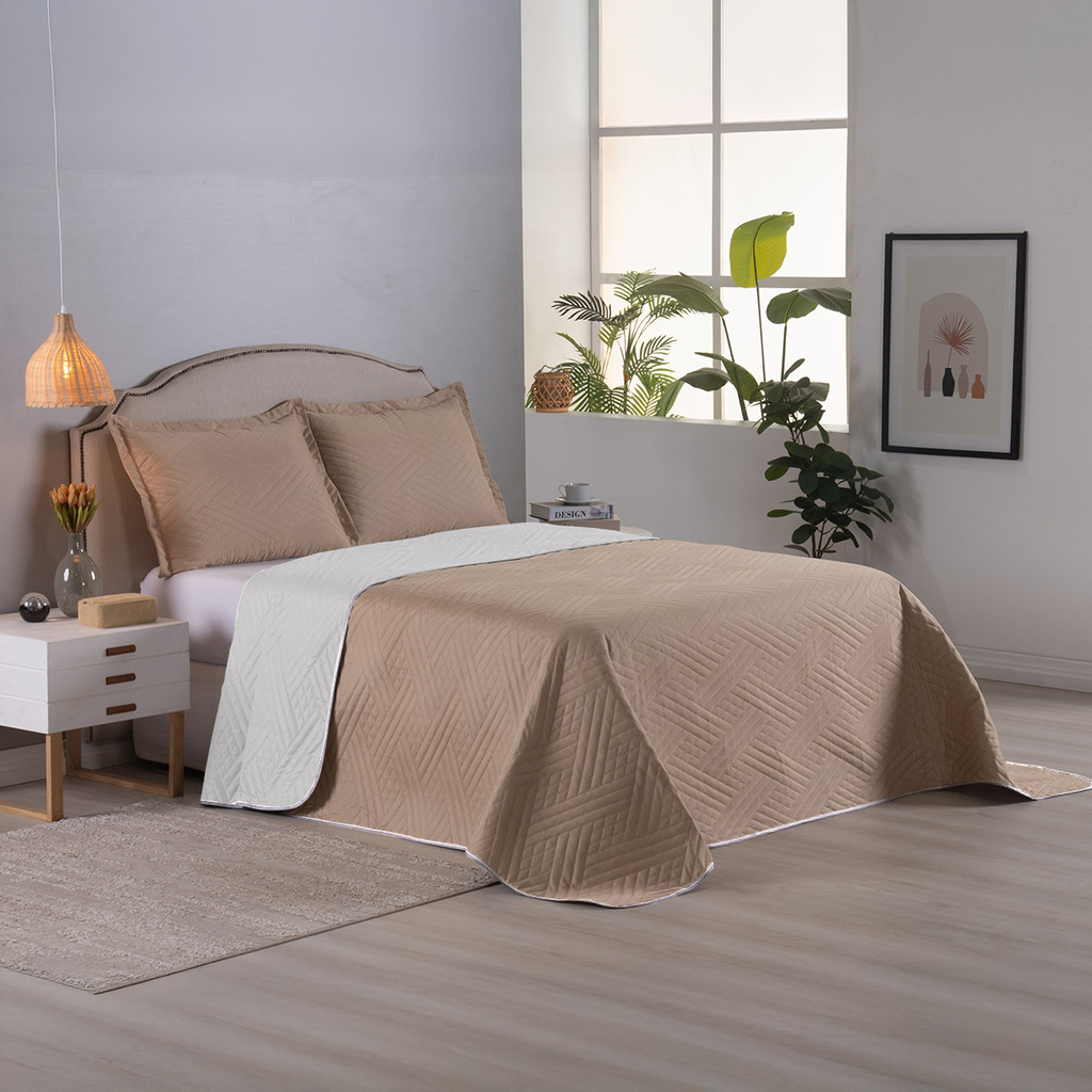 Kit Cobre Leito Queen King Dupla Face 3 Peças Enxoval Luxo Matelassê Ultrassônico Acabamento Premium