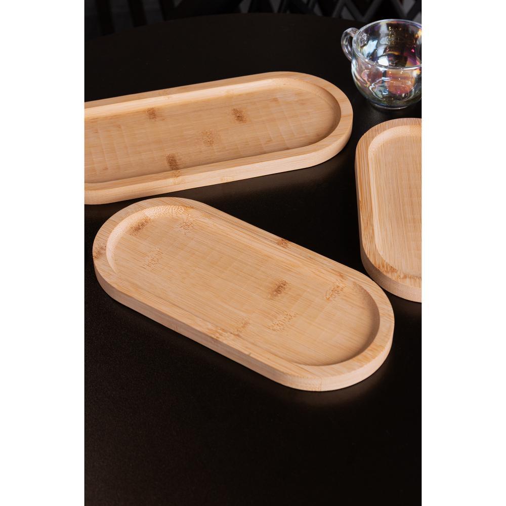 Bandeja Oval Nature Lyor 28cm x 12cm x 1,5cm Bambu