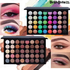 40 Paleta de Sombras Coloridas Matte Brilho Maquiagem Altamente Pigmentada Pó Colorido Fumê Ametista-br