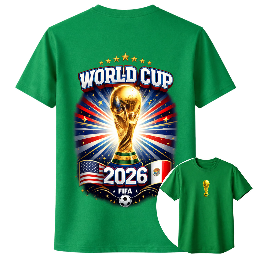 Camiseta Unissex Adulto e infantil taça Copa do mundo World Cup 2026 Brasil 100% algodão 30.1 