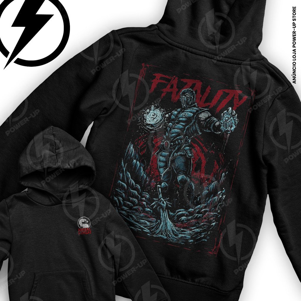 Moletom Sub Zero Mortal Kombat Fatality Game Frente E Verso Blusa De Frio
