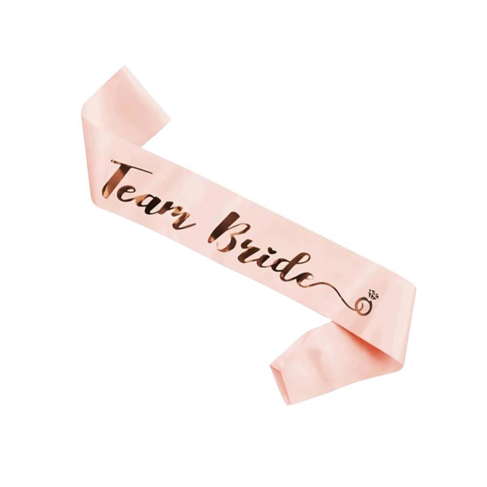 Faixa Despedida de Solteira 1 a 8 Unidades Chá Revelação Team Bride Festa Rose