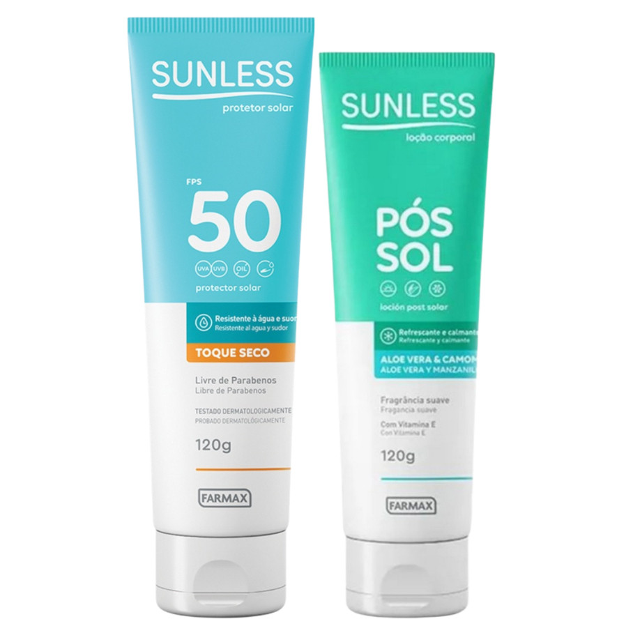 Protetor 50 FPS 120g + Pos Sol 120g Sunless