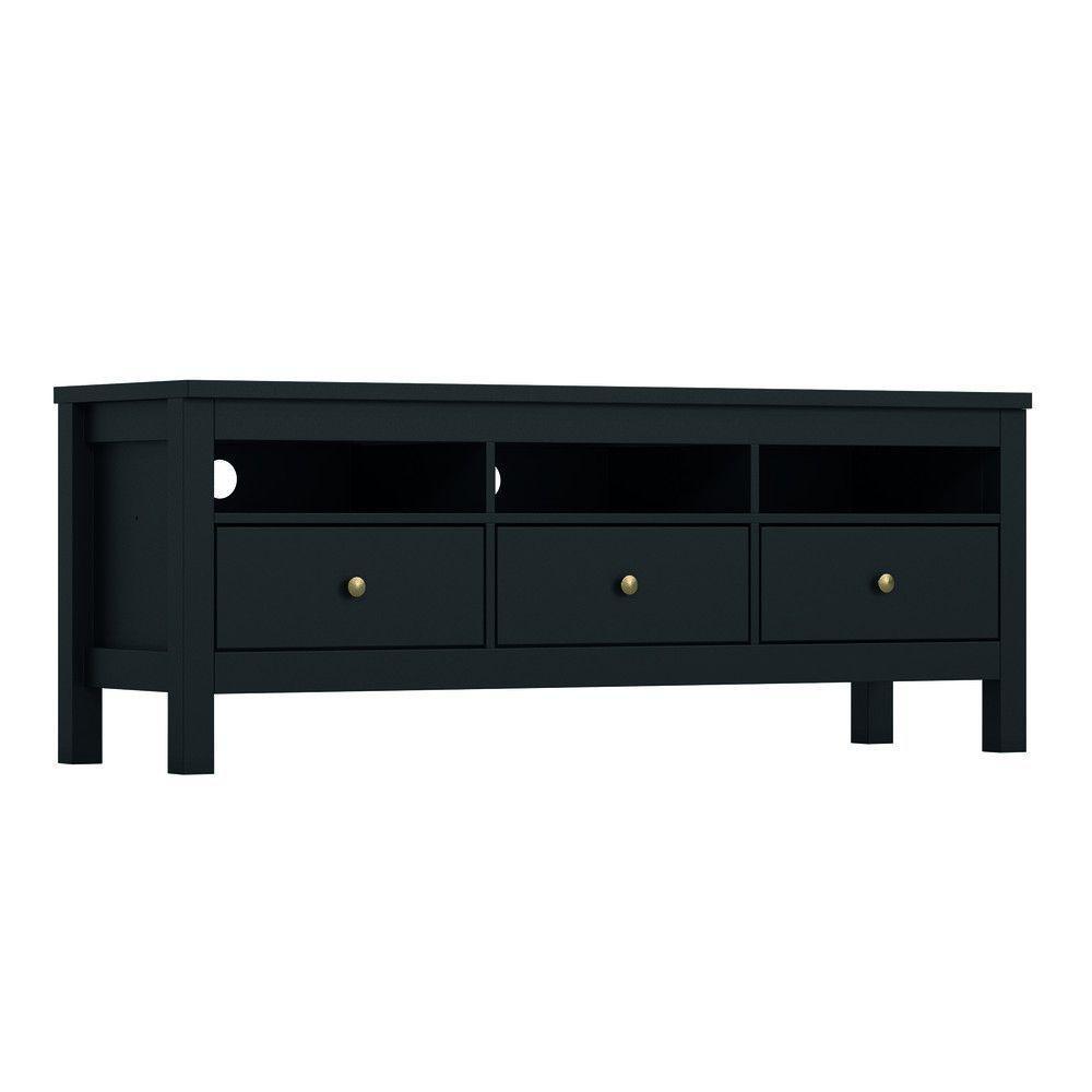 Rack Para Tv Até 65 Polegadas 03 Gavetas Indiana Henn Preto em Oferta na Shopee