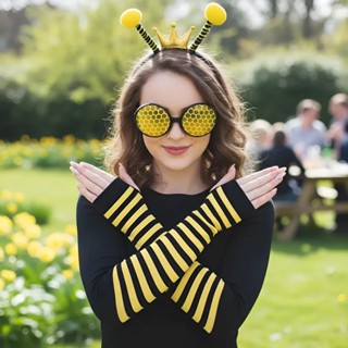 Kit Fantasia Acessórios Abelha Joaninha Tiara com Antenas Luvas Óculos Festas Temáticas Carnaval Halloween Cosplay em Oferta na Shopee