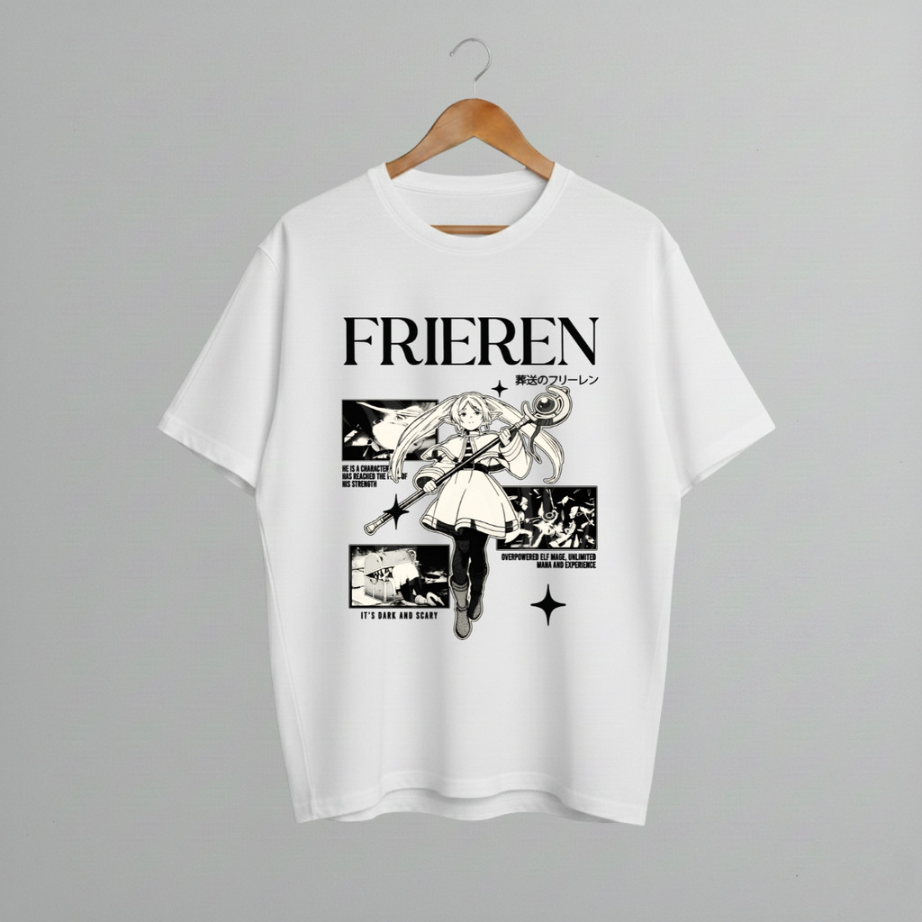 Camisa Camiseta Oversized Estampa Anime Manga Maga Elfa Sousou no Frieren Fern Bt887 em Oferta na Shopee