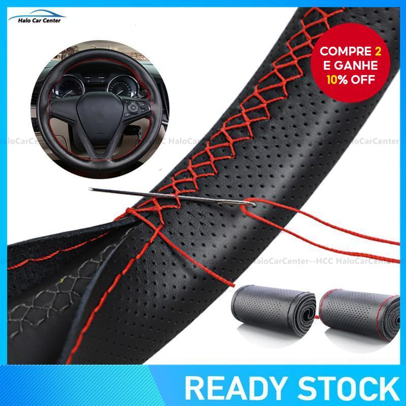 Capa De Couro Para Volante De Carro Com Agulhas E Linha