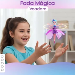 Boneca Fada Voadora com Sensor Brinquedo Fadinha Mágica Voa