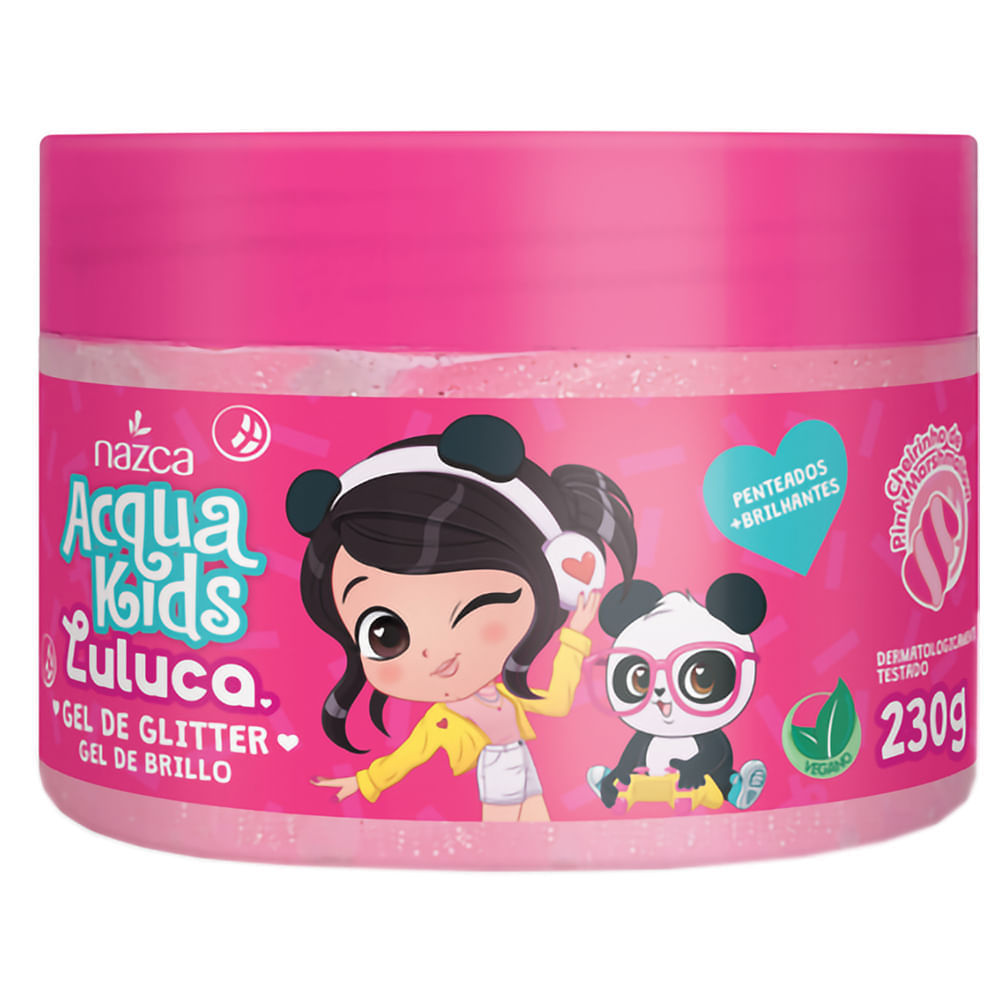 Gel De Cabelo Infantil Acqua Kids Luluca Glitter 230g em Oferta na Shopee