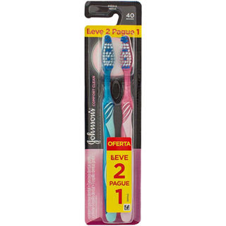 Escova Dental Johnson Confort Clean Média Leve2 Pague1 em Oferta na Shopee