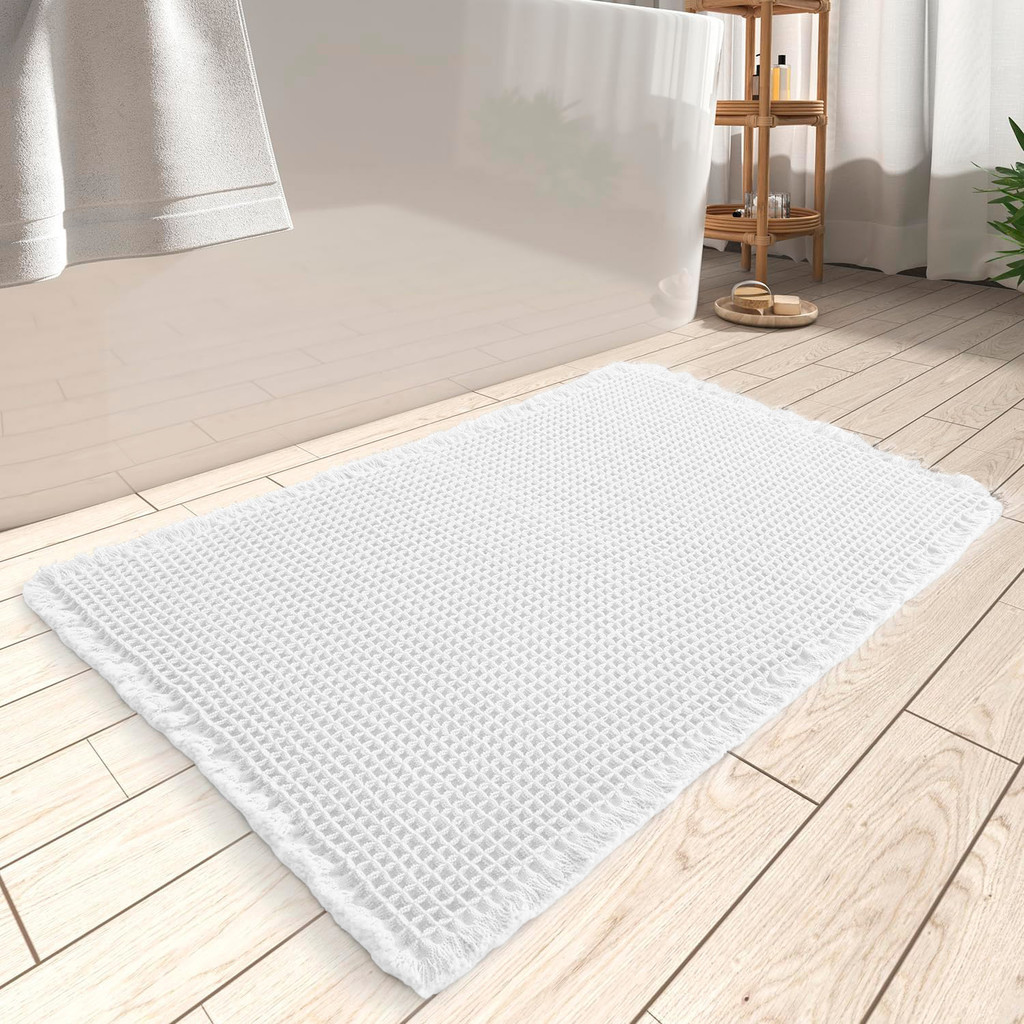 Tapete Antiderrapante Banheiro Waffle Branco 0,40X0,60M em Oferta na Shopee