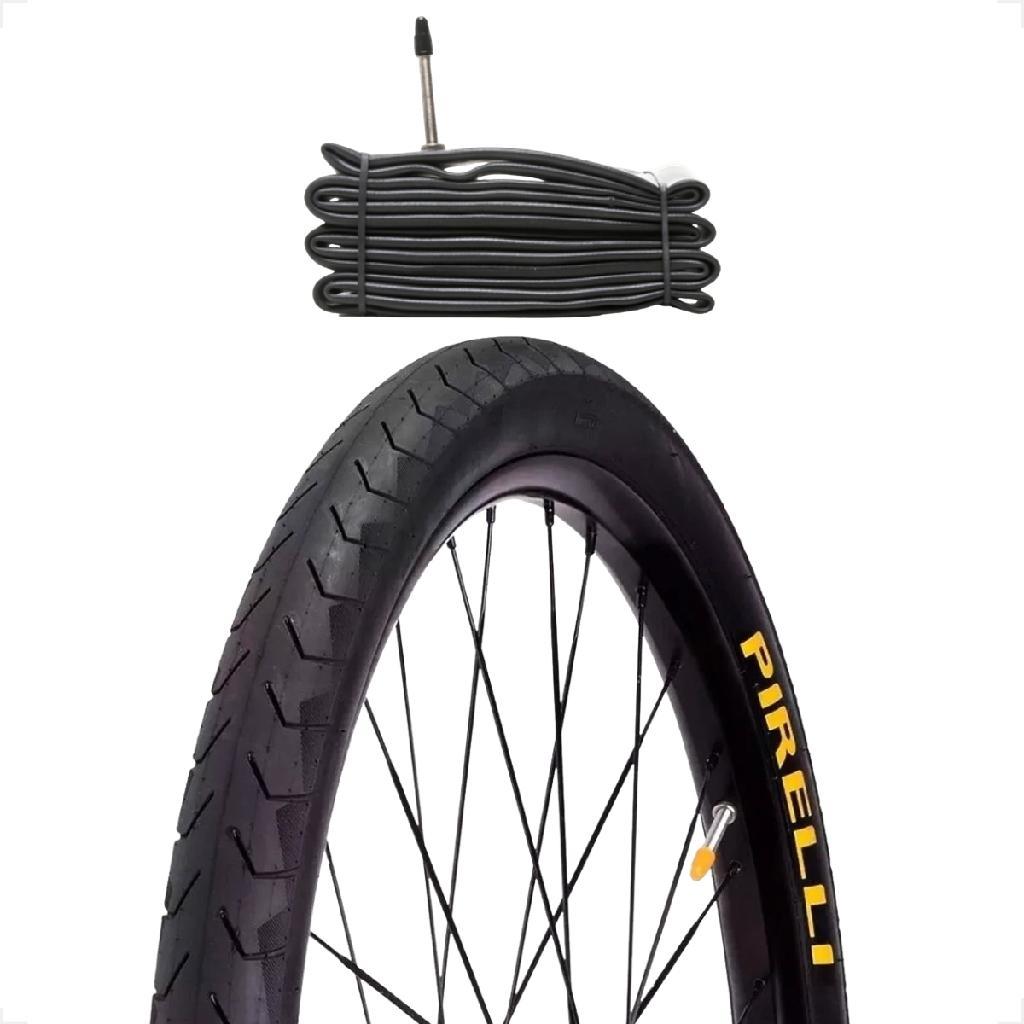 Pneu Bicicleta Pirelli Phantom Street 700x38 Serve Aro 29 Urbano Asfalto + Camara bico fino 48mm 