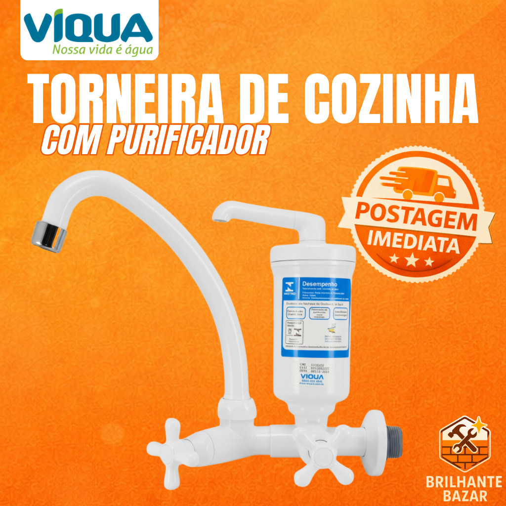 Torneira Bica Movel com Filtro Cozinha Marujá | Viqua ABS Econômica