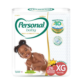 Fralda Descartável Personal Baby Premium Protection 3D Mega XG 26 Unidades em Oferta na Shopee