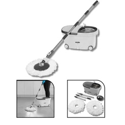 Rodo Mop Giratório 7,5L Aço Inox c/ Rodas e Dispenser Vonder
