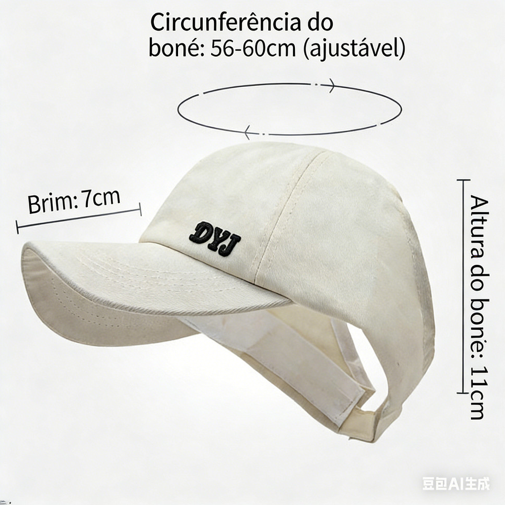 Boné Feminino com Abertura para Rabo de Cavalo Ajustável Esportivo para Academia e Dia a Dia — imagem 2 de 2
