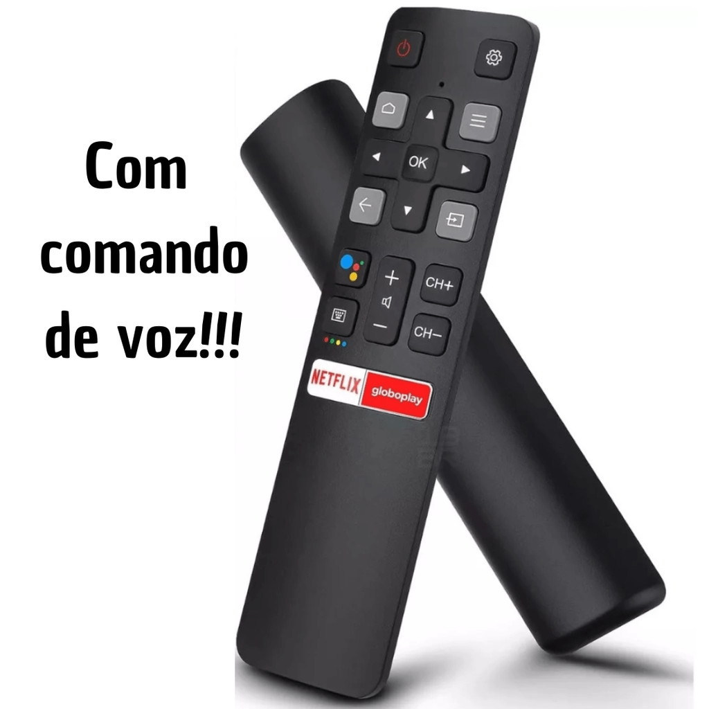 Controle remoto com comando de voz para tv tcl android smart tv 4k rc802v fnr6 49p30fs 65p8s 55c715
