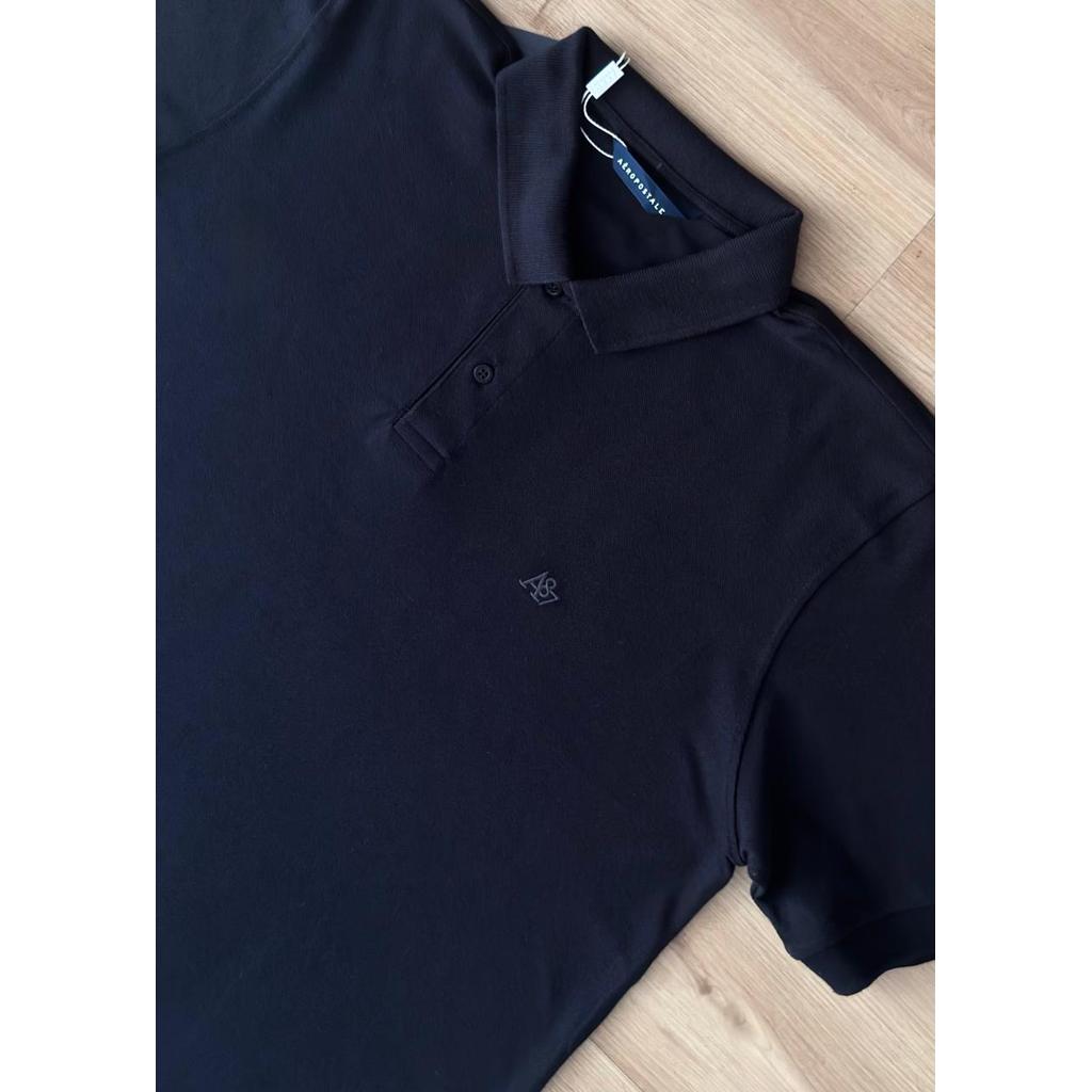 Camiseta Polo Plus Aeropostale Preta Básica
