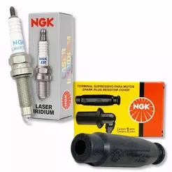 Vela Laser Iridium e Cachimbo P/ Cb 250f Twister 2016 A 2022 Ngk (Vela Fina)