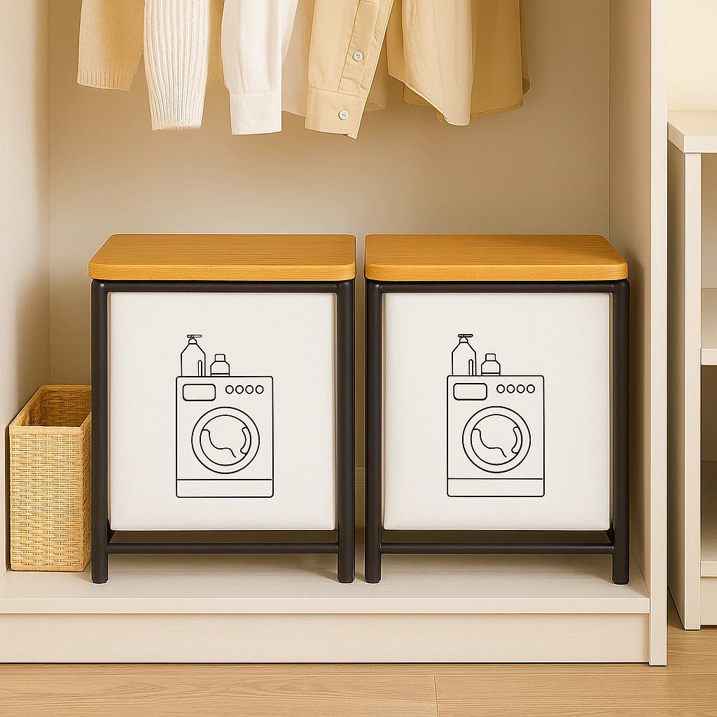 Cesto Organizador Roupas Suja Guarda Tampa Madeira Coberto Caixa Balde Saco Armazenar Lavanderia