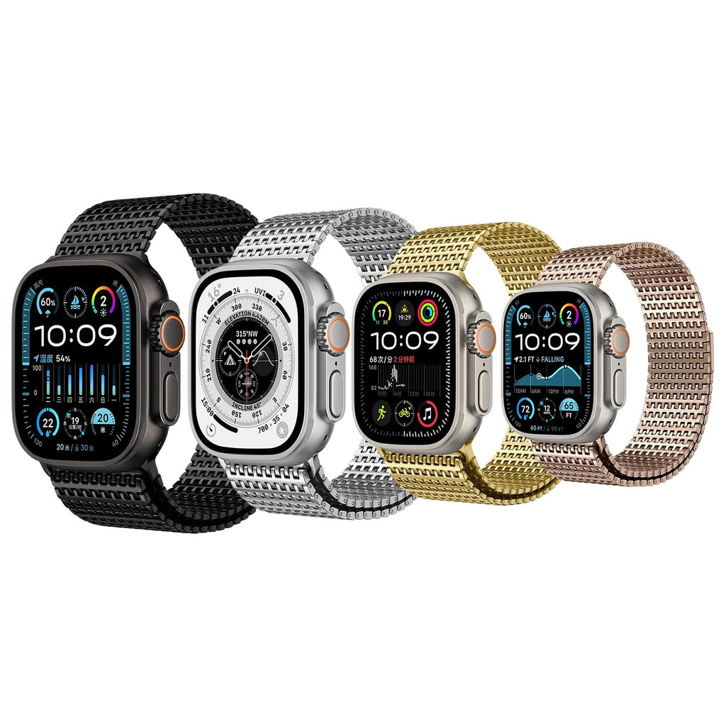 Pulseira Aço Malha Larga Magnética LTIMPORTS P/ Apple Watch Ultra 49mm, 46mm 11/