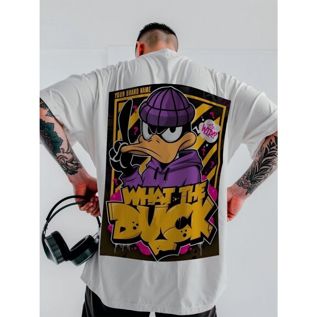 Camiseta Masculina Streetwear Pato Estiloso Estampada Lançamento Camiseta 100% Algodão Camisetão - Excelencia