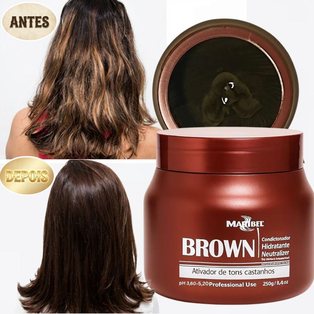 Matizador Chocolate Brown Mairibel com Hidratação para Cabelo Castanho 250g | Compre Agora