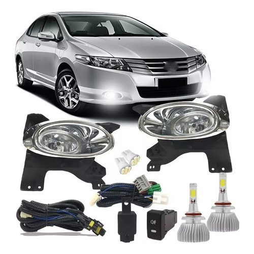 Kit Farol Milha Honda City 2009 2010 2011 Neblina + Super Led