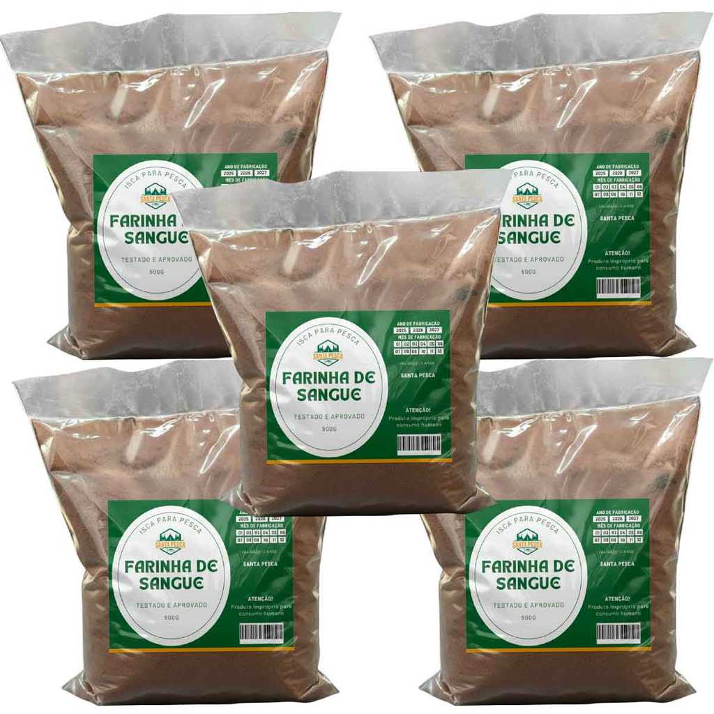 Farinha de Sangue Bovino para Pesca 2,5kg Atrativo para Massas e Pesca