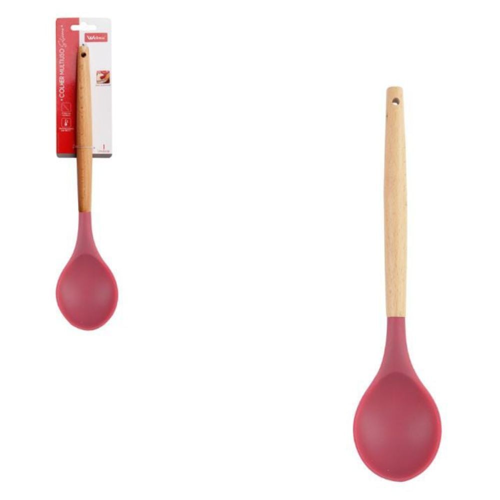 COLHER SILICONE CABO MADEIRA MADIE KITCHEN VERMELHO SCARLET