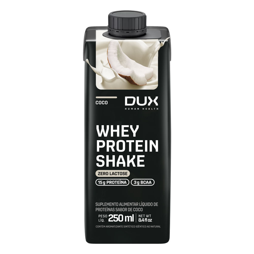Whey Protein Shake Dux com 15g de Proteína e 3g BCAA Sabor Coco Zero Lactose 250ml
