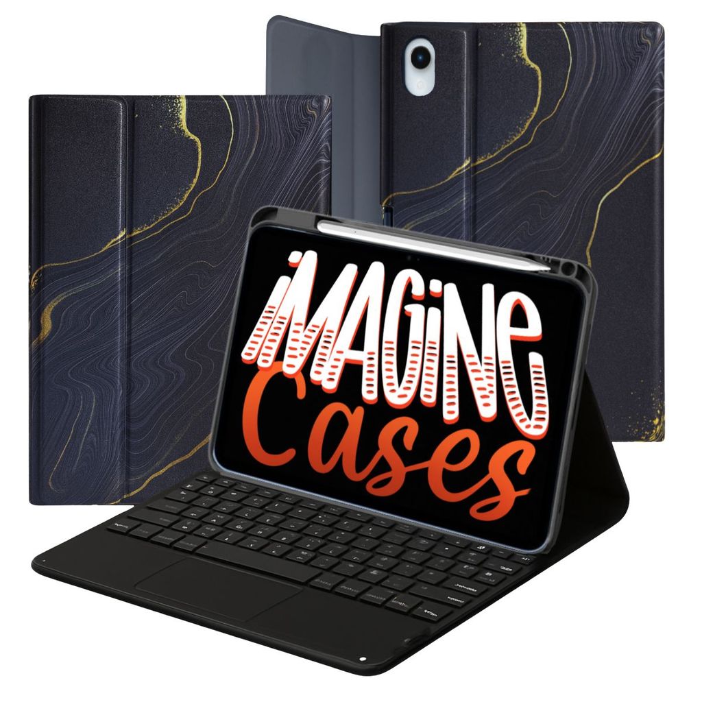 Capa Teclado Bluetooth ABNT2 para iPad 11a A16 2025 e iPad 10a Geração 10.9'' Estampa Mármore