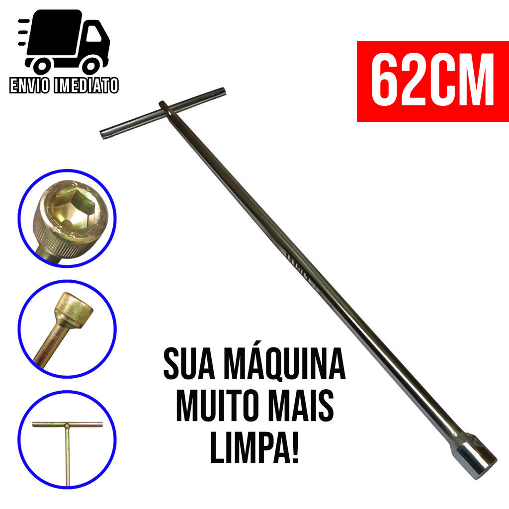 Chave T 10mm para Maquina de Lavar Longa 62cm  Agitador Brastemp Electrolux