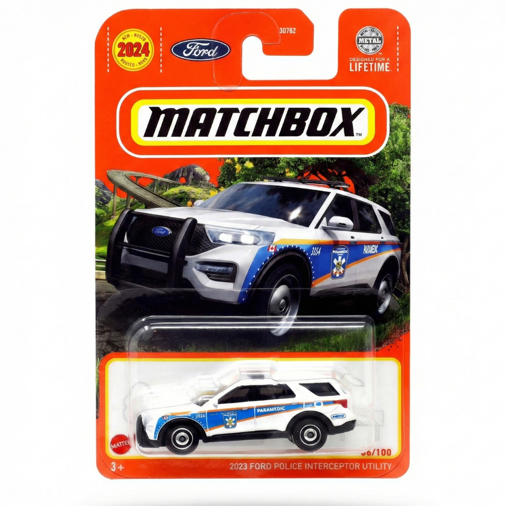 Carrinho Miniatura Matchbox Ford Police Interceptor Paramedico Utilitario