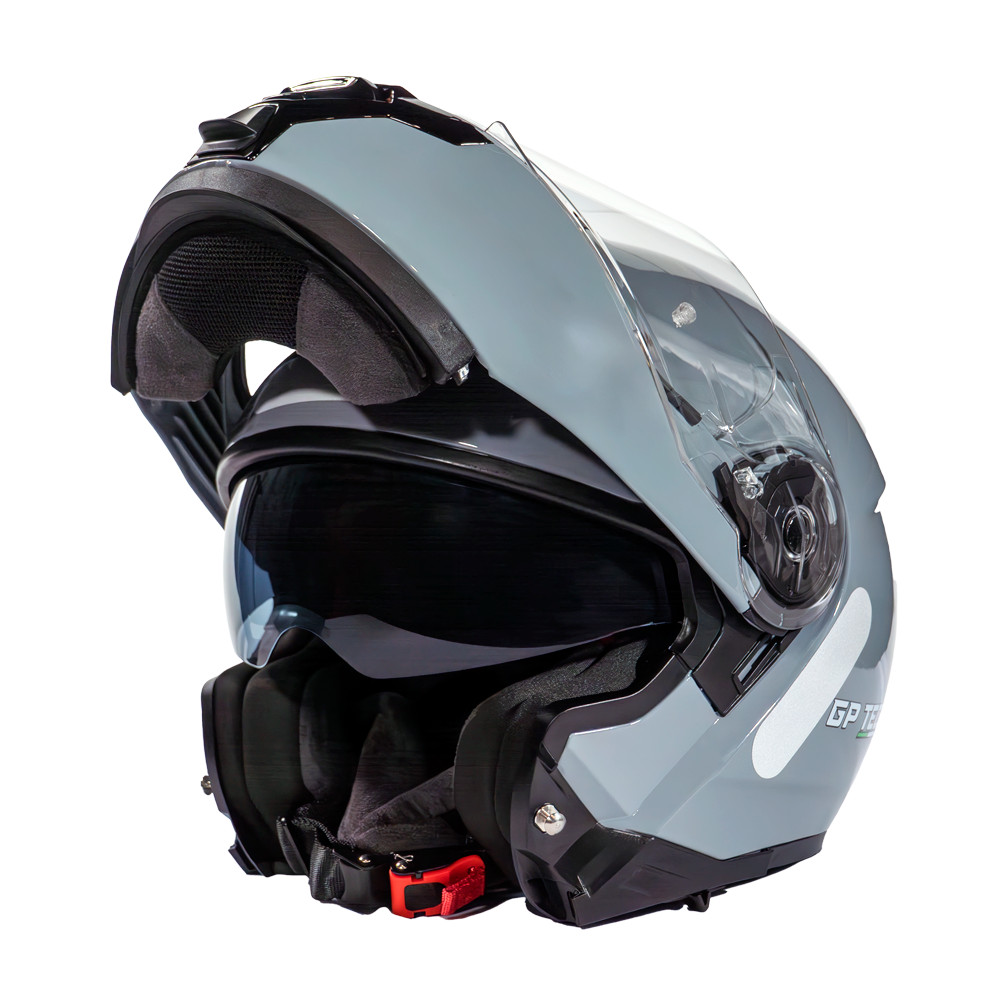 Capacete Gp Tech A118 Robocop Metalizado Com Óculos Interno Fumê