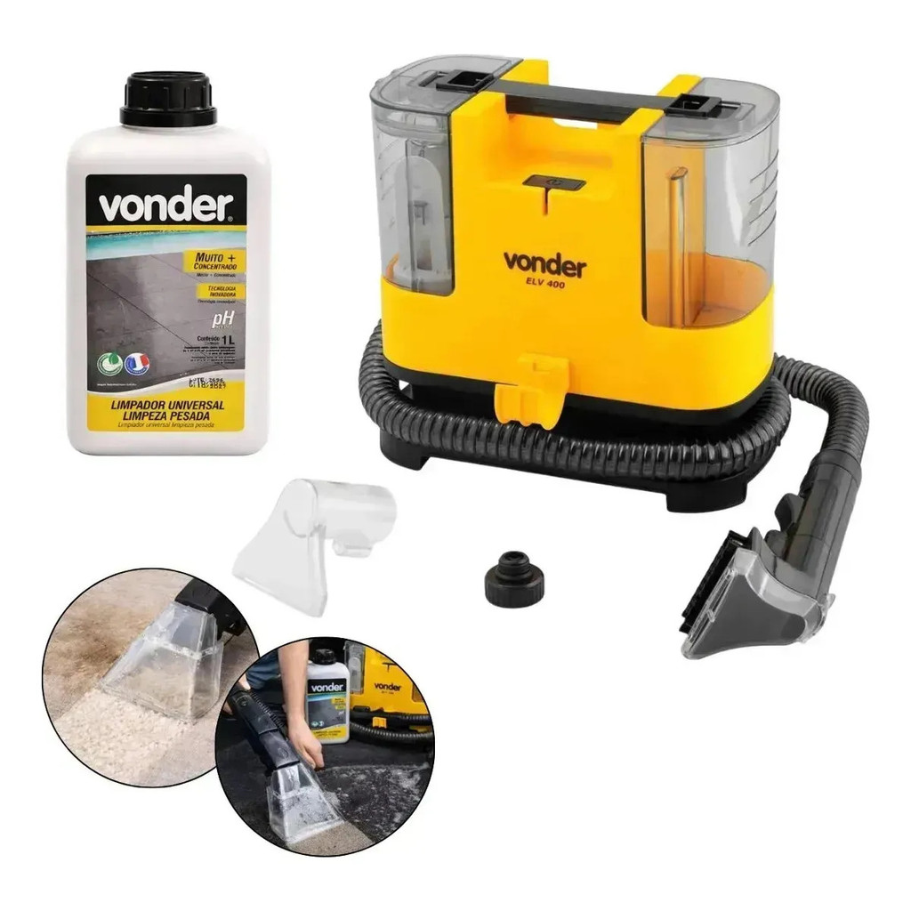 Detalhes do Kit Extratora Vonder ELV 400 Compacta Potente + Limpador 1L Para Limpeza Profissional Completa