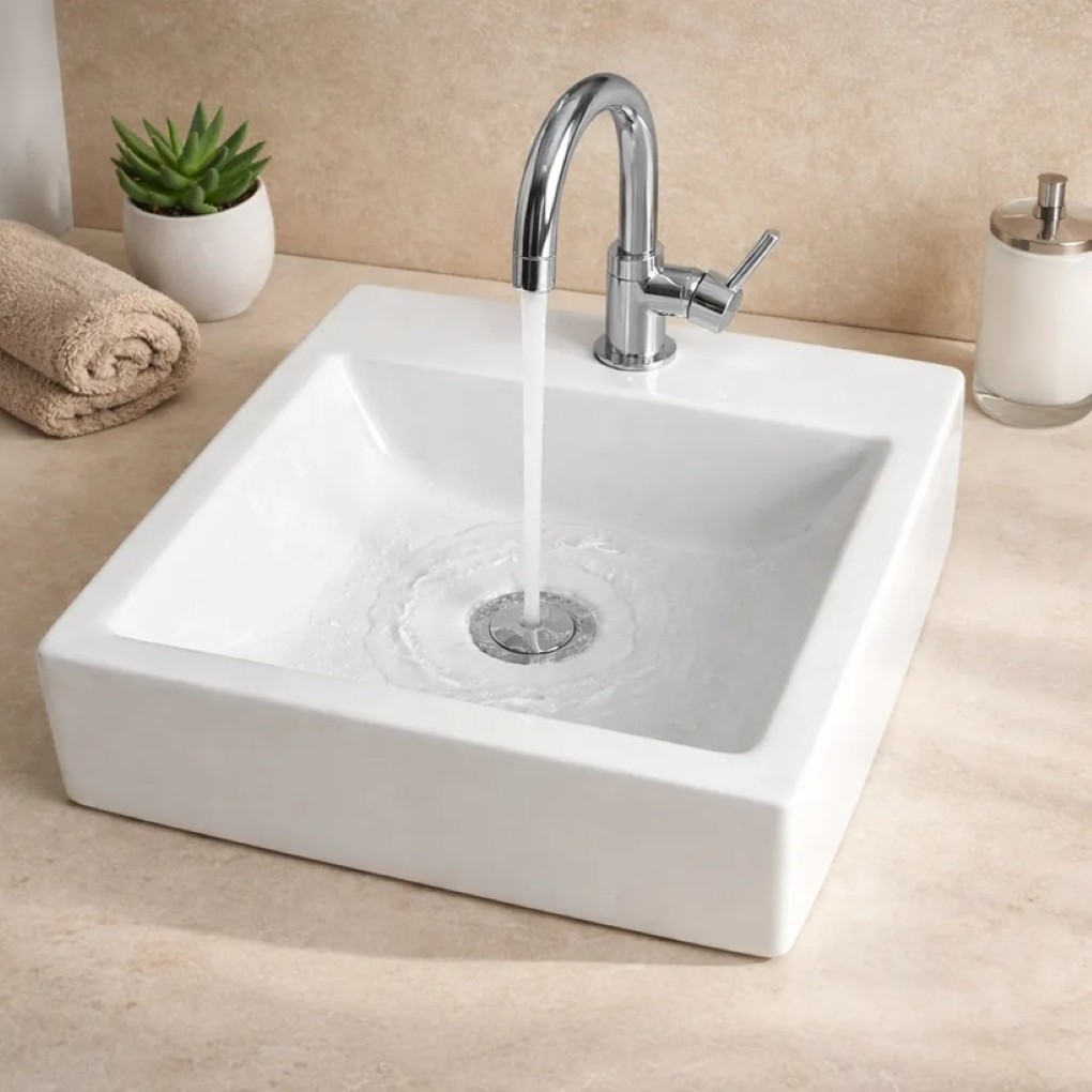 Cuba Quadrada Sobrepor Apoio Banheiro Lavabo Apartamento Pequeno Gabinete 30x32