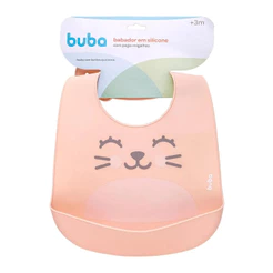 Babador Silicone Buba Impermeável Pega Migalhas Gumy Pêssego