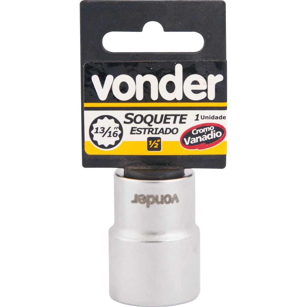 Soquete estriado enc 1/2" 15mm curto vanád. Vonder
