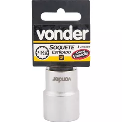 Soquete estriado enc 1/2" 15mm curto vanád. Vonder