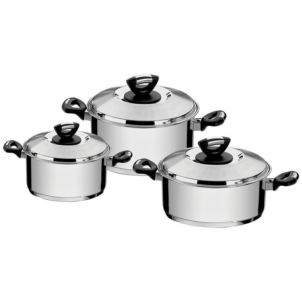 Conjunto De Panelas Tramontina Solar 3 Peças/Inox- 65720/740