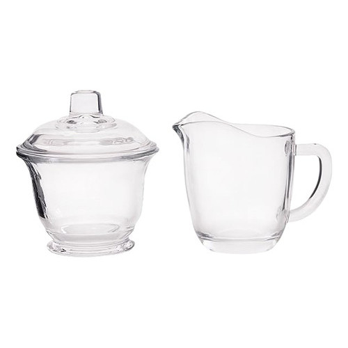 Conjunto De Açucareiro E Jarra De Leite Vidro - Wincy Branco