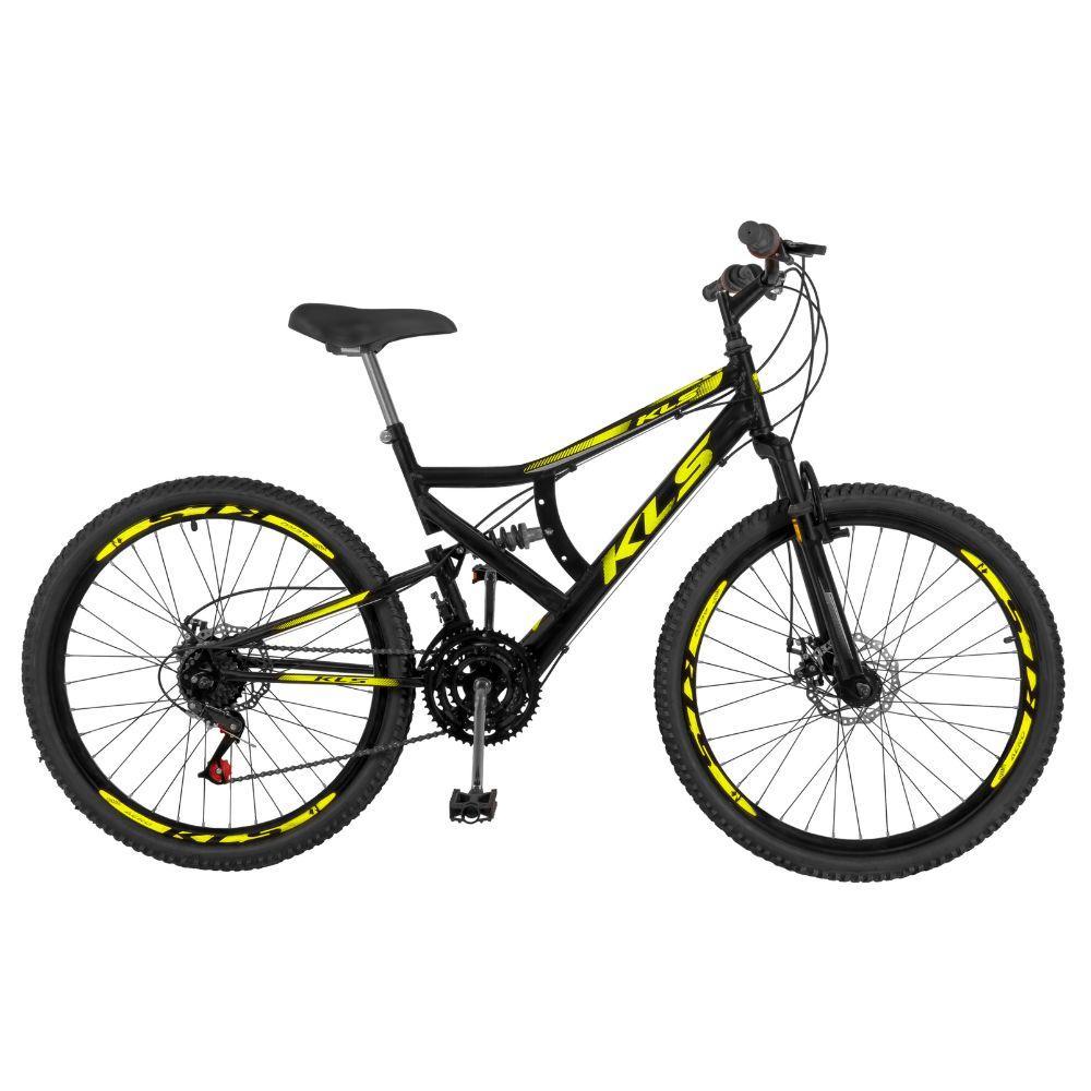 Bicicleta Aro 26 Kls Full Suspension Gold 45MM Disco Mtb 21V