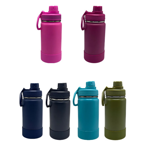 Garrafa Térmica 350ml Água Gelada Prática Isolamento De Aço Inoxidável Com Capinha De Silicone