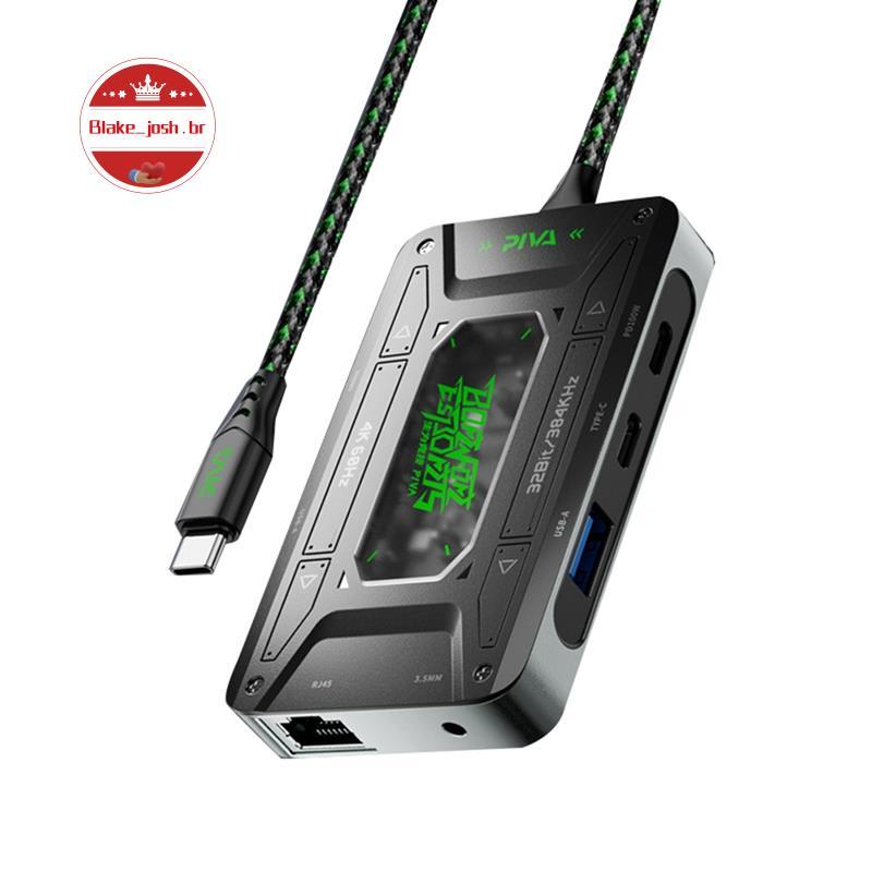 Adaptador De Áudio Tipo C Dock Station Universal Conversor De Fone De Ouvido Usb Tablet Suporte De Dados Carregamento Rá