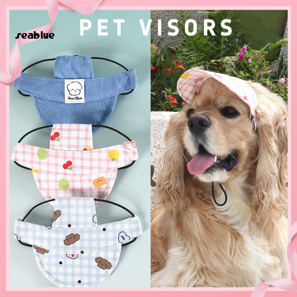 Pet Baseball Cap Sun Protection Hat Cartoon with Ear Holes Adjustable Straps Uv for Small and Medium Dogs Cats – for P